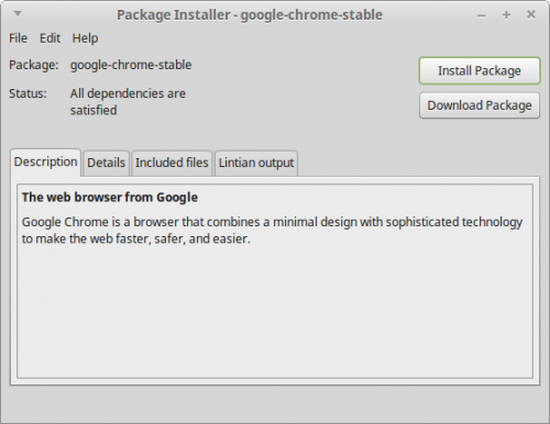 Screenshot-Package Installer - google-chrome-stable